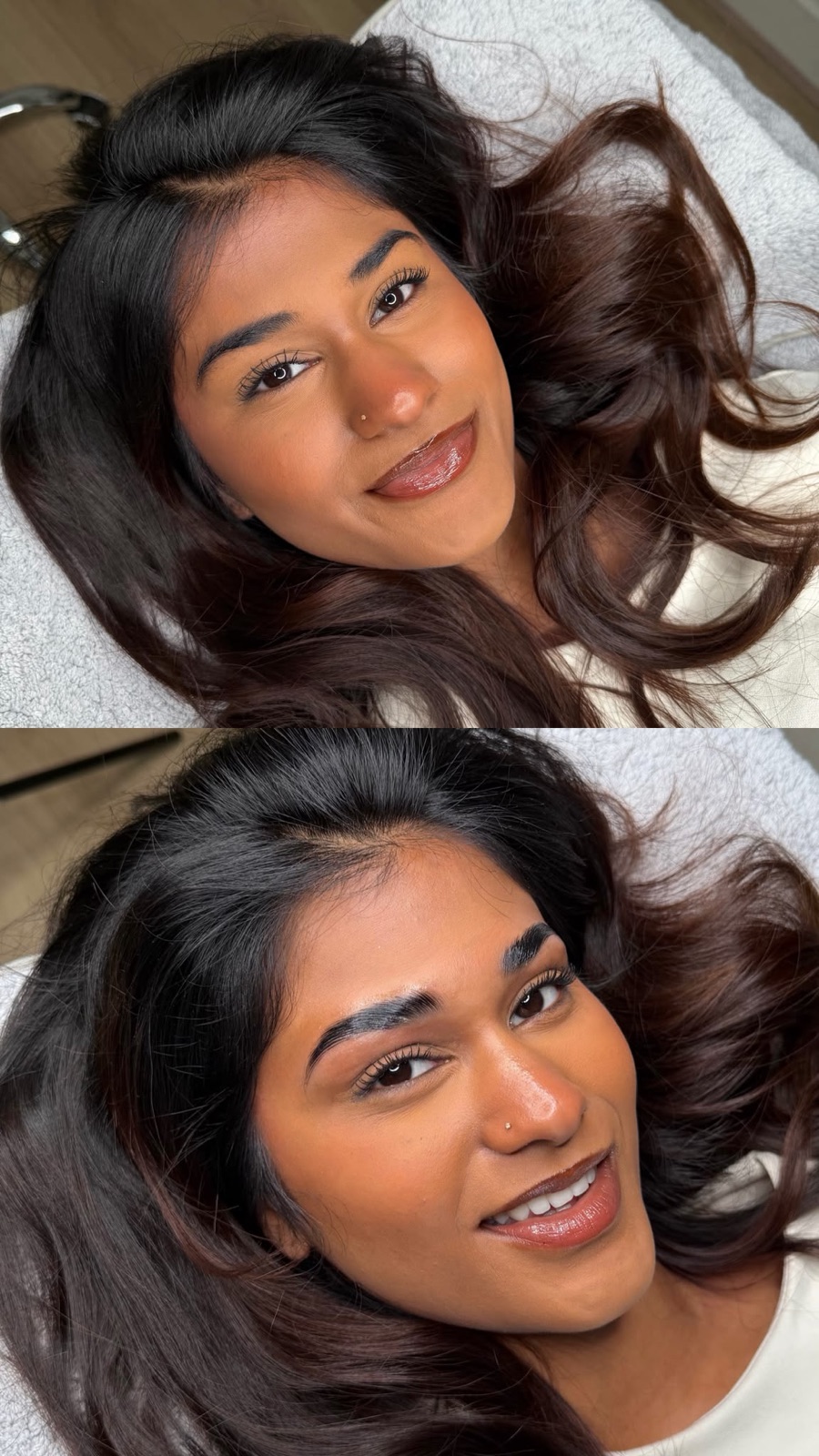 Voor en na wenkbrauwbehandeling bij Beautiq Studio Rotterdam