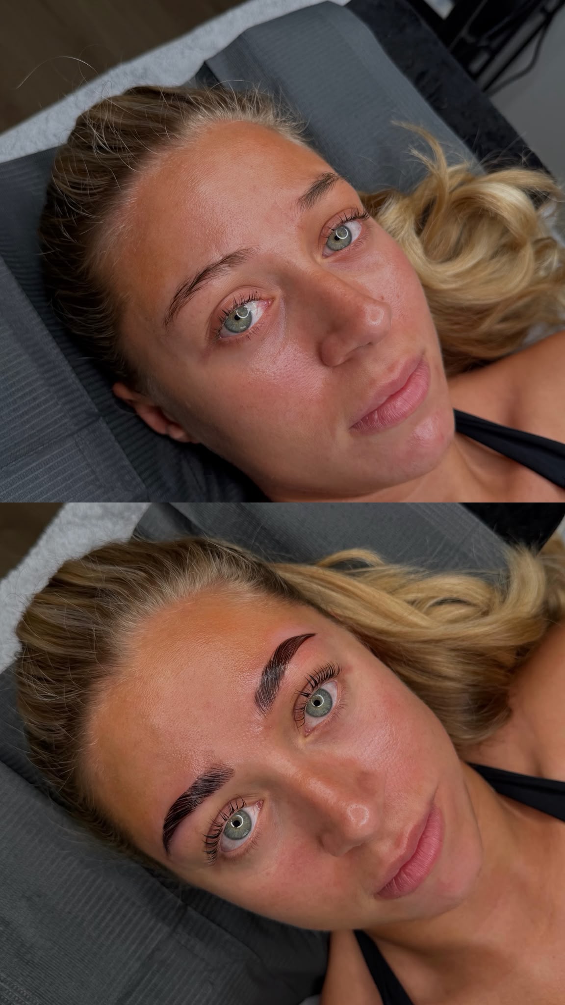 Voor en na wenkbrauwbehandeling bij Beautiq Studio Rotterdam