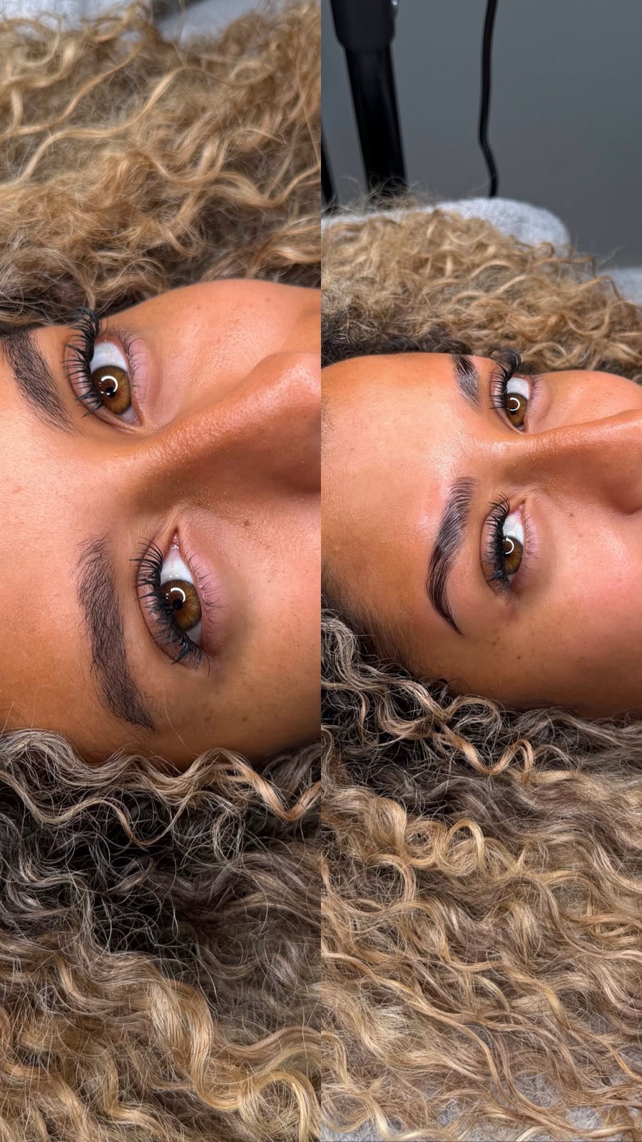 Voor en na wenkbrauwbehandeling bij Beautiq Studio Rotterdam