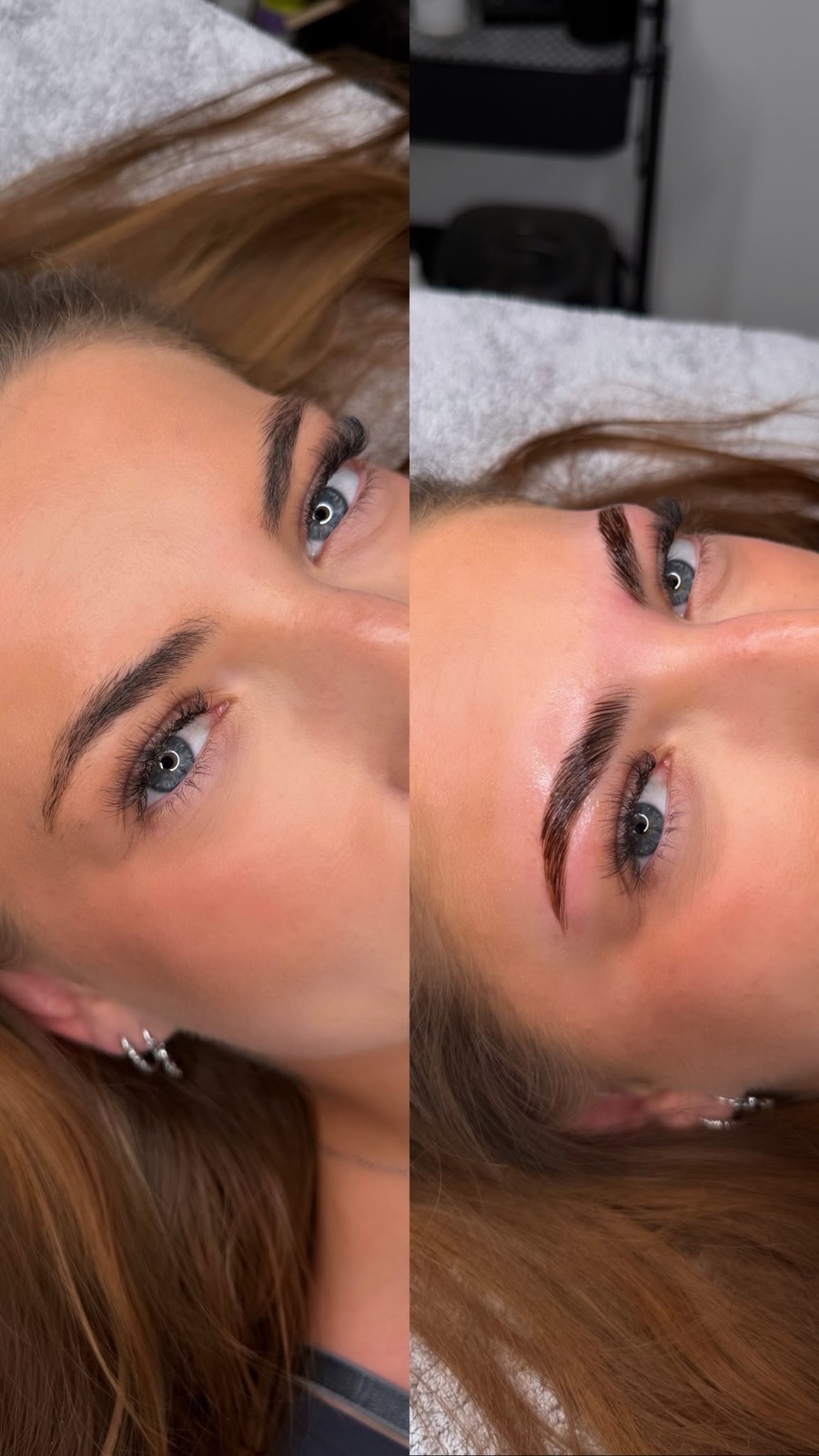 Voor en na wenkbrauwbehandeling bij Beautiq Studio Rotterdam