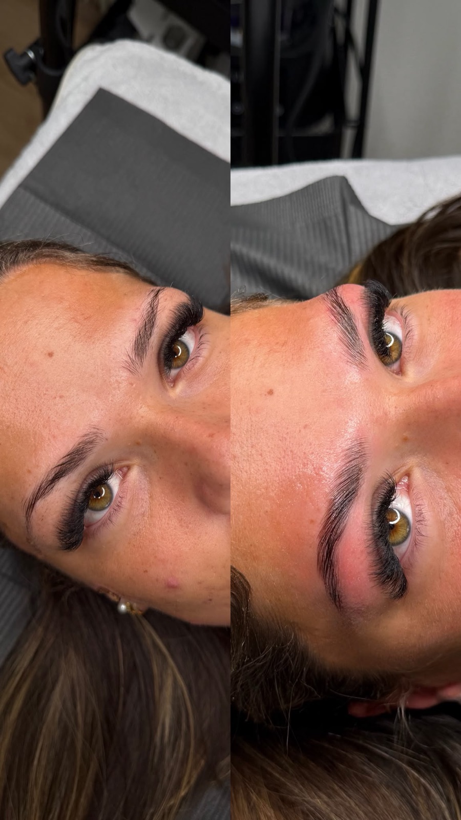 Voor en na wenkbrauwbehandeling bij Beautiq Studio Rotterdam