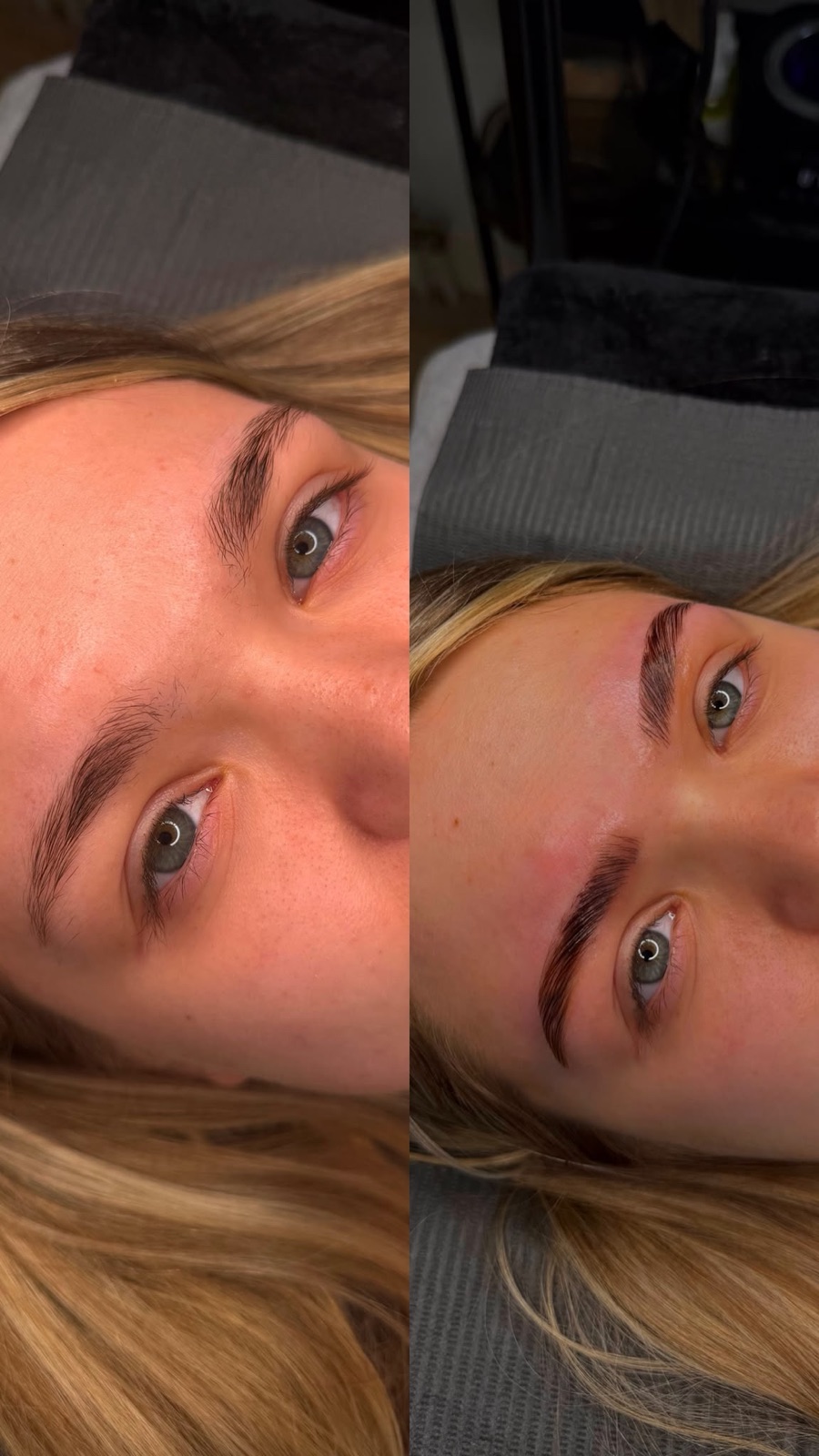 Voor en na wenkbrauwbehandeling bij Beautiq Studio Rotterdam
