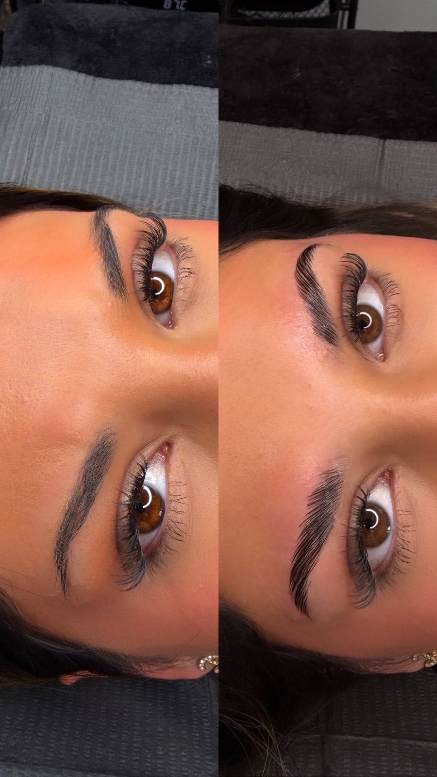 Voor en na wenkbrauwbehandeling bij Beautiq Studio Rotterdam